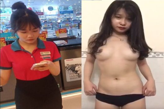 Kim Ngan พนักงานซูเปอร์มาร์เก็ตอิเล็กทรอนิกส์ทำการเล่นหน้าร้อน